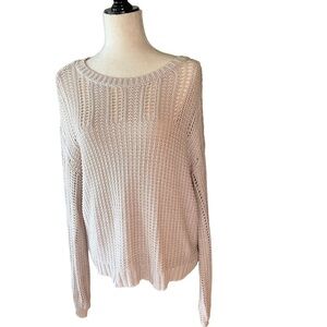 American Eagle loose cable knit Crewneck sweater sand size M oversized E…